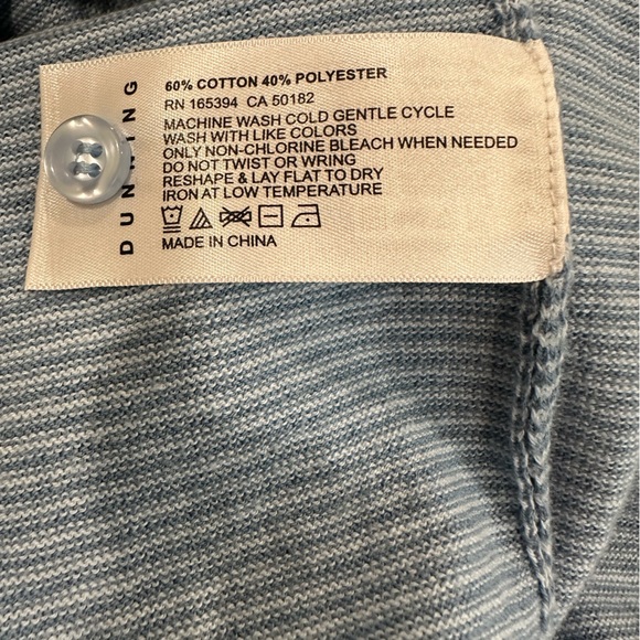 DUNNING Fairfield Short Sleeve Polo Sweater Cashmere Blue/Blue Shadow in Large - Picture 10 of 11